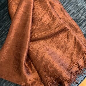 Rust brown silk Scarf